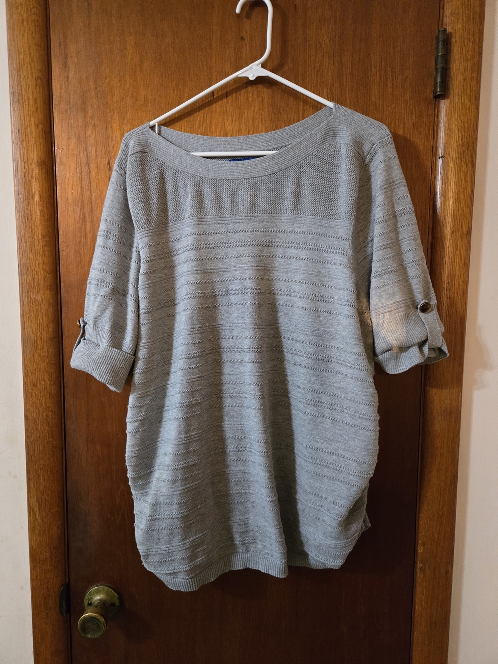 Apt. 9 Gray Textured Knit Tunic